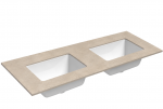Dvigubas praustuvas Kame Universal, WP/12-3/H18-P3-D, 120 cm, Žemės akmens HPL