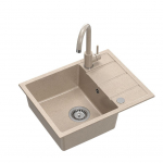 Granito plautuvė Quadron Pure Plus STQ5844BE_3623500_BE su fiksuotu mai&scaron;ytuvu, smėlio spalvos