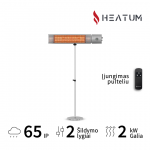 Pastatomas Infraraudonųjų spindulių &scaron;ildytuvas Heatum H2000R URBAN SILVER su vienkoju stovu