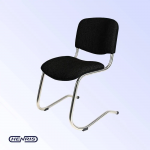 Kėdė Henris ISO NEW, juoda su nerūdijančio plieno rėmu