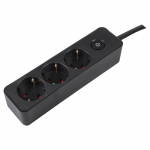 Buitinis ilgintuvas su įžeminimu, 3 x 1.5 mm, 1.5 m, 3 lizdų, juodas