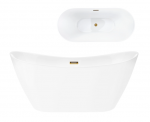 Akrilinė vonia Corsan E043XL 170 Nauti su aukso spalvos sifonu E043XL-170-ZL