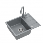 Granito plautuvė Quadron Pure Plus STQ5844SZ_3623500_GR su fiksuotu mai&scaron;ytuvu, pilka