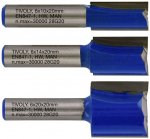 Straight slotting cutters set 10 / 14 / 20 mm, 6mm shank