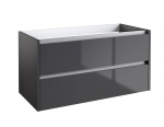 Apatinė spintelė po praustuvu Kame City BU/10-3DR/D3P1, Antracitas blizgus, 100 cm