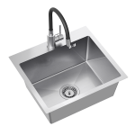 Plieninė plautuvė su mai&scaron;ytuvu (lankstus snapelis) ir sifonu Quadron LUKE 100, ZH5045BS_3323503BL