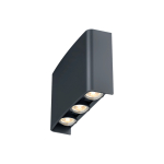 Sieninis lauko &scaron;viestuvas Braytron VECTOR LED, 6 W, tamsiai pilkas