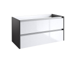 Apatinė spintelė po praustuvu Kame City BU/10-3DR/D3D1P1,Antracitas blizgus / balta blizgi, 100 cm