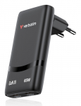 Verbatim 32354 Fold 'n' Go GaN Įkroviklis 65W 2-Port, USB-C, EU Plug, Juoda