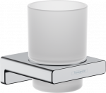 Pakabinama stiklinė dantų &scaron;epetėliams Hansgrohe AddStoris 41749000, chromo laikiklis