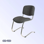 Kėdė Henris ISO NEW, tamsiai pilka su nerūdijančio plieno rėmu