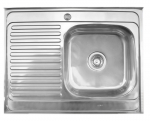 Nerūdijančio plieno plautuvė 864 kairė uždedama su sifonu 0.8mm