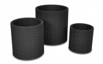 Vazonų komplektas Keter S+M+LCYLINDER PLANTERS, 230217, 3vnt, antracito