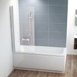 Vonios sienelė Ravak CVS1-80 R satinas + stiklas Transparent, 7QR40U00Z1