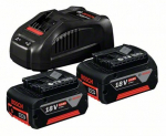 Akumuliatoriai + pakrovėjas Bosch GBA 18V / 2x5.0Ah + GAL 1880 CV