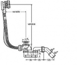 Vonios sifonas su perpildymu Kaldewei 4077, standartinis, chromas, 687771400999