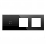 Vienpolis sensorinis dangtelis su dviviečiu rėmeliu Feelspot, juodas