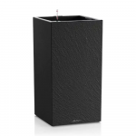 Vazonas yra su integruota LED juosta Lechuza CANTO Slatestone 40, 15958, tamsiai pilkas