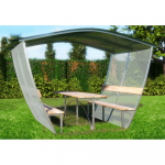 Pavėsinė Nevada 4m (uždengtas stogas ir &scaron;onai) 10mm pilkas