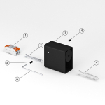 Paslėptas jungčių komplektas Kosser 57-50 RL, juodas