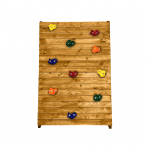 Medinė laipiojimo sienelė su 10 vnt kybių, 126 x 90 cm, ruda