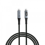 Verbatim 31849 Sync & Charge Kabelis USB-C į USB-C 240W 40Gbps 120cm, Power Display, Pilka/Juoda
