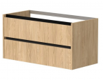 Spintelė po stalvir&scaron;iu KAME CITY, BUC/12-3DR/35P2, juodi profiliai, 120 cm, &Scaron;viesus ąžuolas