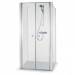 Du&scaron;o kabina Baltijos Brasta Erika Plius 100x100 cm, tamsintas pilkas stiklas