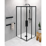 Juoda du&scaron;o kabina Sapho Altis Line Black 80x80cm, AL1582BAL1582B