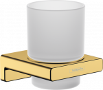 Pakabinama stiklinė dantų &scaron;epetėliams Hansgrohe AddStoris 41749990, poliruoto aukso laikiklis