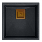 Plautuvė Quadron DAVID 40 HQD4242U8-C1, 420x420x225 juoda/vario