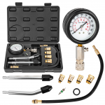 Benzininis kompresijos matuoklis su adapteriais Silver, 8vnt.