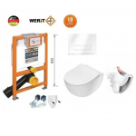 Pažemintas potinkinis wc rėmas su klozetu Werit + Deante Peonia Rimles 167-32000101-00+173-30010000-00+174-91300000-00+tarpinė+CDE_6ZPW+CDE_6SOZ