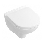 Pakabinamas klozetas Villeroy&Boch O.Novo compact, su lėtai nusileidžiančiu dangčiu, CeramicPlus, 5688H1R1