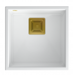 Plautuvė Quadron DAVID 40 HQD4242U1-G1, 420x420x225 balta/aukso