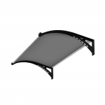 Durų stogelis 100x150 cm, su LED ap&scaron;vietimu, tamsintas pilkai