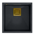 Plautuvė Quadron DAVID 40 HQD4242U8-G1, 420x420x225 juoda/aukso