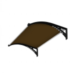 Durų stogelis 100x150 cm, su LED ap&scaron;vietimu, tamsintas rudai