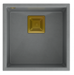 Plautuvė Quadron DAVID 40 HQD4242U5-G1, 420x420x225 pilka/aukso