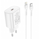Įkroviklis Hoco N22 PD25W + Lightning baltas