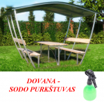 Pavėsinė Nevada 2m (uždengtas stogas) DOVANA Sodo purk&scaron;tuvas 6mm pilkas