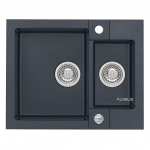 Granitinė plautuvė ALVEUS ROCK 80, juoda metalic