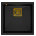 Plautuvė Quadron DAVID 40 HQD4242U7-G1, 420x420x225 anglies juoda/aukso