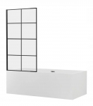 Vonios sienelė Mexen Alex Fix 80cm, black grids