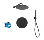 Potinkinė termostatinė du&scaron;o sistema Ideal Standard Ceratherm Navigo A1000NU+A7296XG+A5803XG+B9445XG+BC807XG+BE175XG+BC774XG, juoda matinė