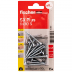 FISCHER kai&scaron;čiai su varžtais SX Plus S, 6x30 mm, 15 vnt.