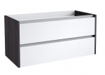 Apatinė spintelė po stalvir&scaron;iu Kame City BUC/10-3DR/1D1P1, Balta blizgi / juodas ąžuolas, 100 cm