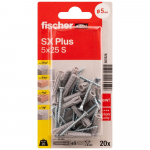 FISCHER kai&scaron;čiai su varžtais SX Plus S, 5x25 mm, 20 vnt.