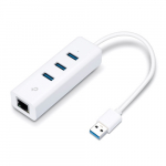 TP-Link UE330 USB 3.0 3-Port &Scaron;akotuvas ir Gigabit Ethernet Adapteris
