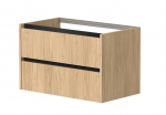 Apatinė spintelė po praustuvu KAME CITY, BU/8-3DR/35P2, juodi profiliai, 80 cm, &Scaron;viesus ąžuolas